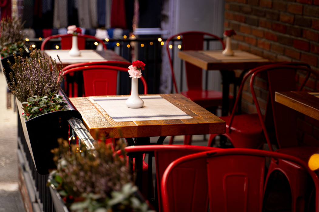 Italian Style restaurant patio for dinner